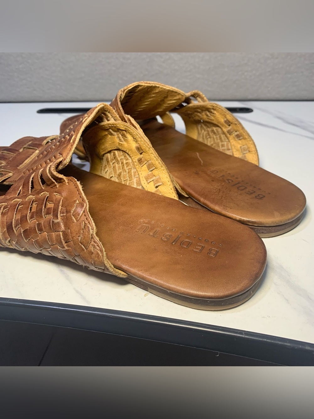 Bed Stu Diaz Huarache Woven Leather Slide Sandals Size 10 - Picture 6 of 8